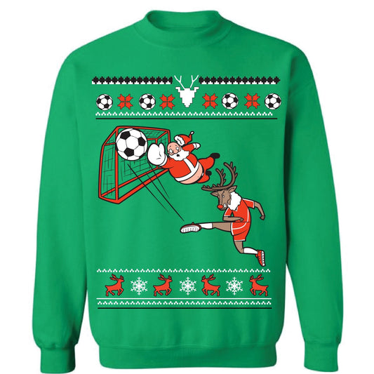 SOCCER SANTA - Green "Ugly" Christmas Sweaters Snowtorious 