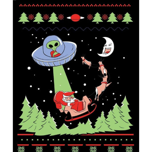 ALIEN INVASTION - Black "Ugly" Christmas Sweaters Snowtorious 