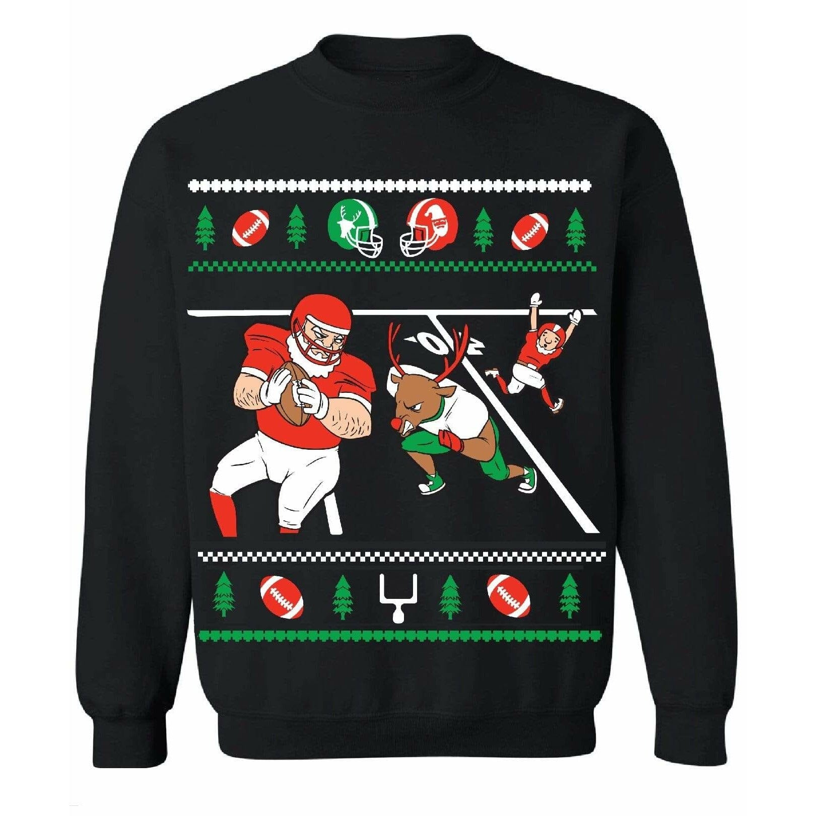 FOOTBALL - Black "Ugly" Christmas Sweaters Snowtorious Small Adult 