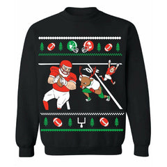 FOOTBALL - Black "Ugly" Christmas Sweaters Snowtorious Small Adult 