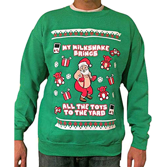 MILKSHAKE - Green "Ugly" Christmas Sweaters Snowtorious Unisex - Small Green 