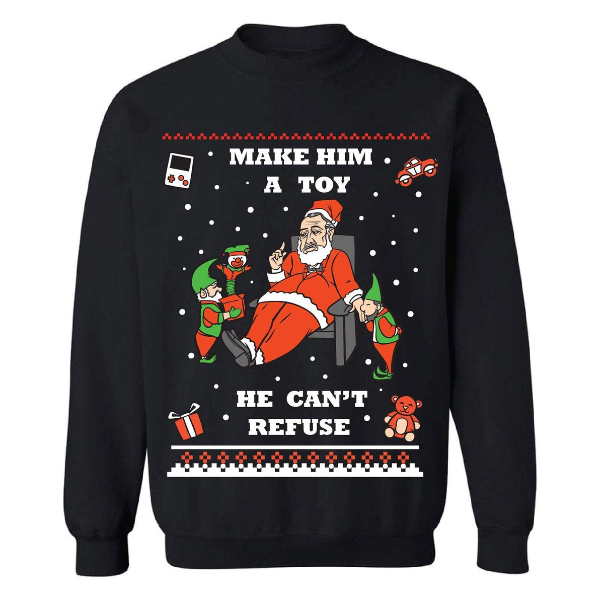 TOYFATHER - Black "Ugly" Christmas Sweaters Snowtorious Small Adult 