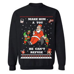 TOYFATHER - Black "Ugly" Christmas Sweaters Snowtorious Small Adult 