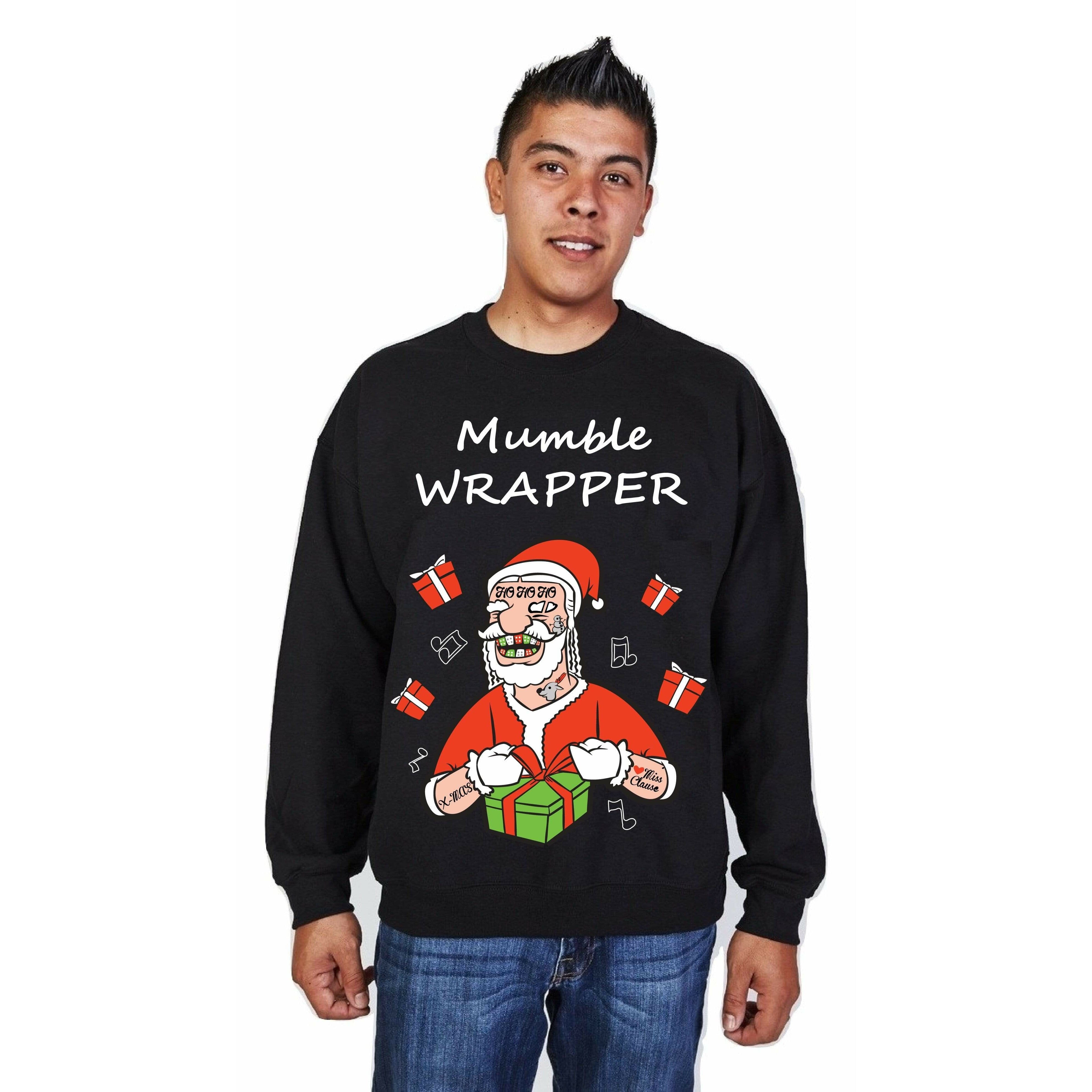 MUMBLE WRAPPER - Black "Ugly" Christmas Sweaters Snowtorious 