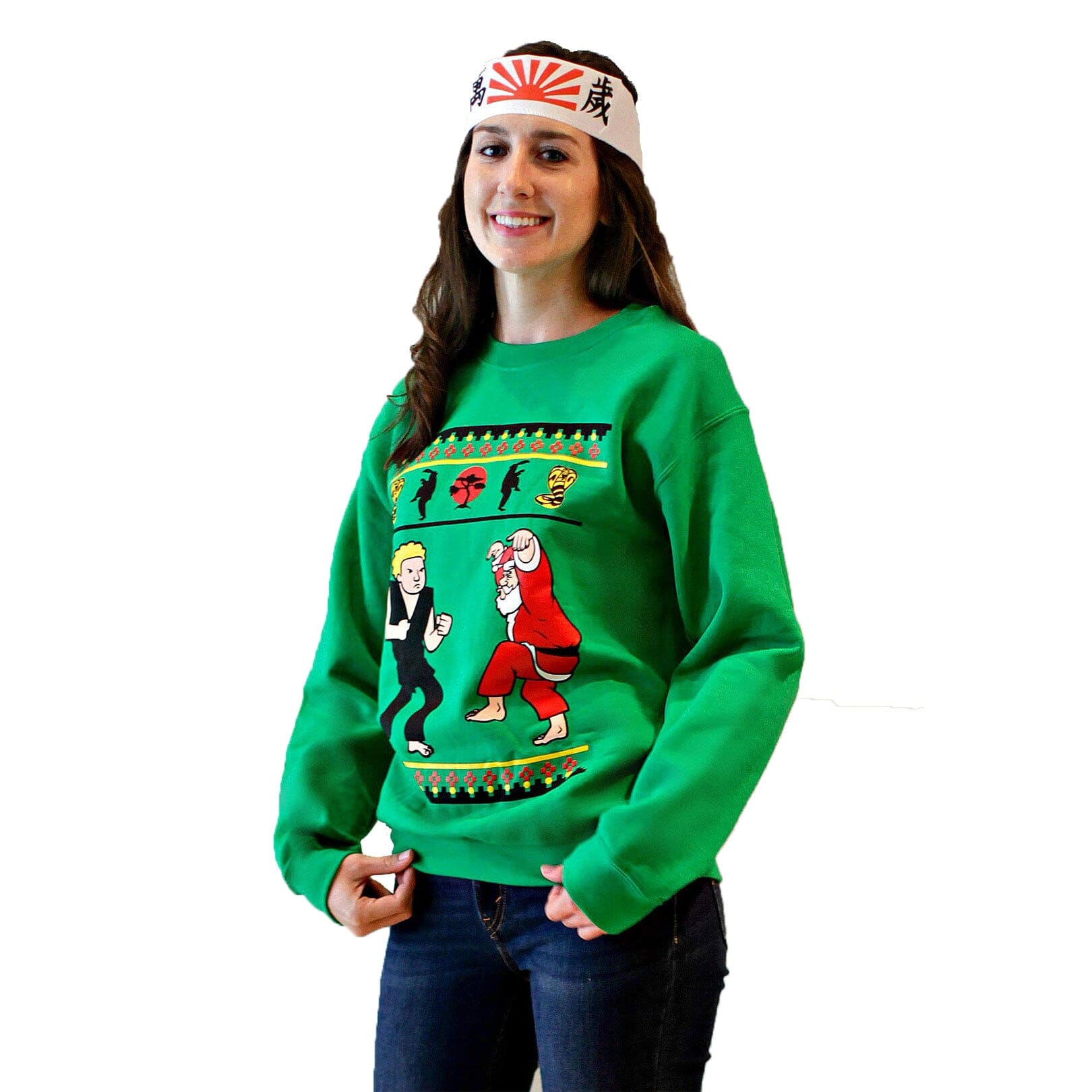 KARATE SANTA - Green "Ugly" Christmas Sweaters Snowtorious 