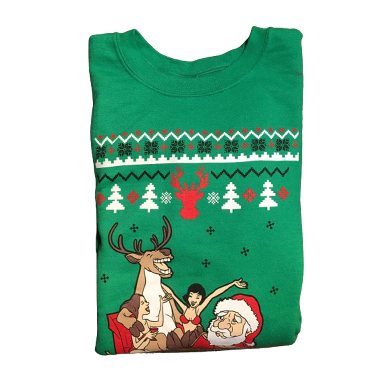 PARTY REINDEER - Green "Ugly" Christmas Sweaters Snowtorious 